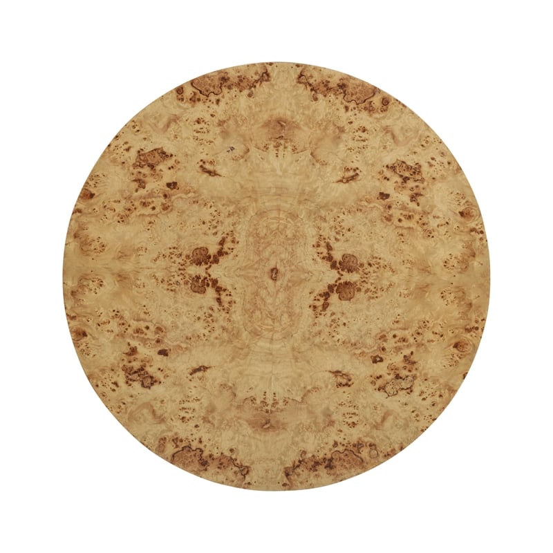 Pemberly Row Contemporary Natural Burl Drum Coffee Table - 36