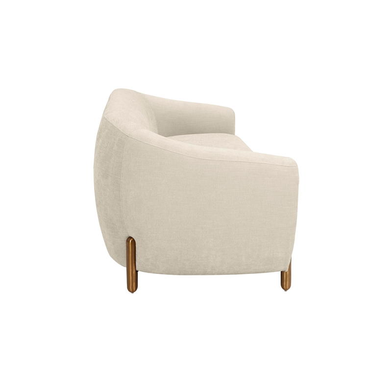Pemberley Row Textured Linen Cream Sofa Rectangular Handmade 71.5