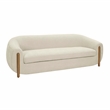 Pemberley Row Textured Linen Cream Sofa Rectangular Handmade 71.5