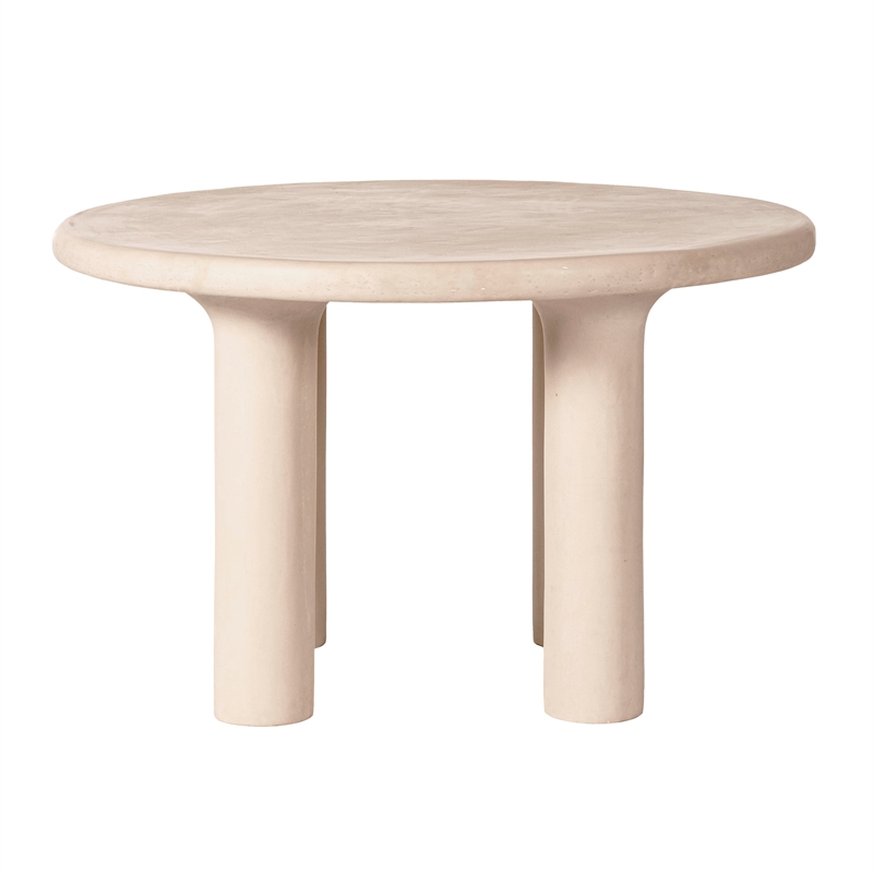 Pemberly Row Cream Textured Indoor / Outdoor 47 inch Round Dining Table