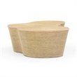 Pemberly Row Contemporary Slab Natural Seagrass Coffee Table