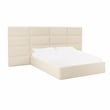 Pemberly Row Contemporary Cream Velvet Queen Wings (Set of 2)