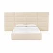 Pemberly Row Contemporary Cream Velvet Queen Wings (Set of 2)