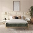Pemberly Row Contemporary Cream Velvet Queen Wings (Set of 2)