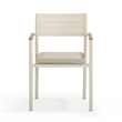 Pemberly Row Contemporary Cream Outdoor Dining Chair - Set of 2