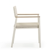 Pemberly Row Contemporary Cream Outdoor Dining Chair - Set of 2