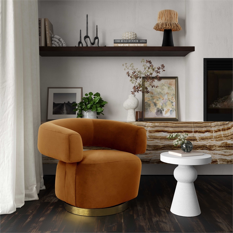 Pemberly Row Transitional Handcrafted White Textured Side Table