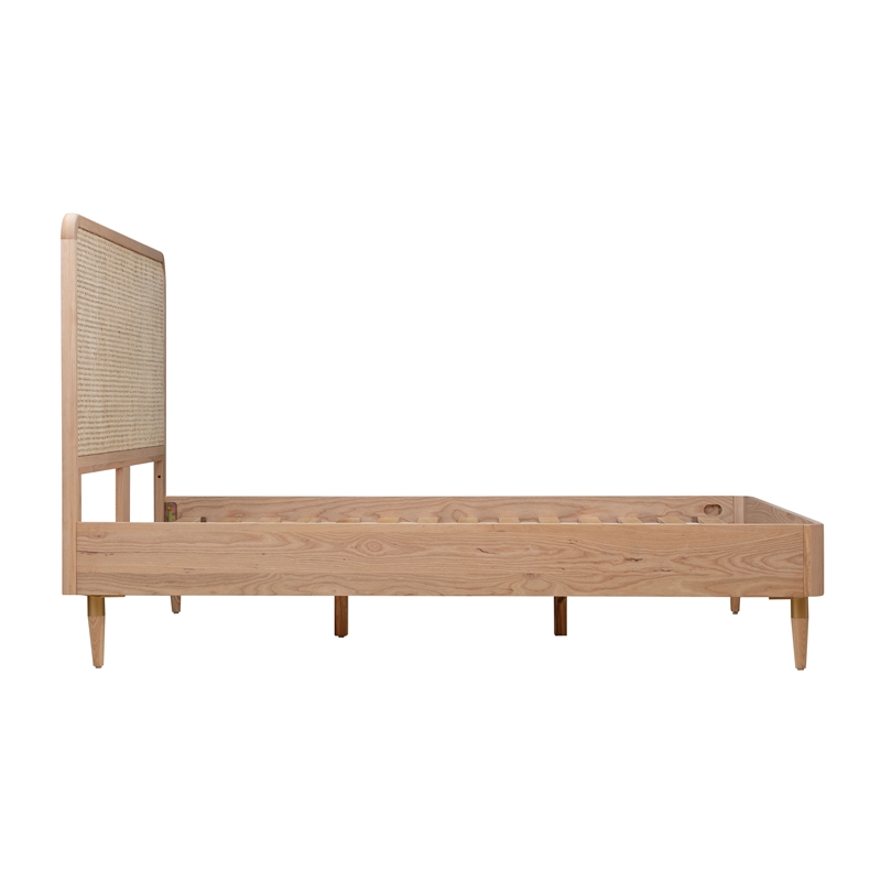 Pemberly Row Handmade Contemporary Natrual Ash Cane Bed in King