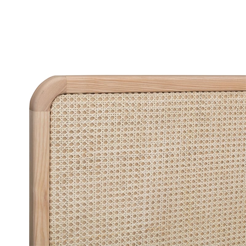 Pemberly Row Handmade Contemporary Natrual Ash Cane Bed in King