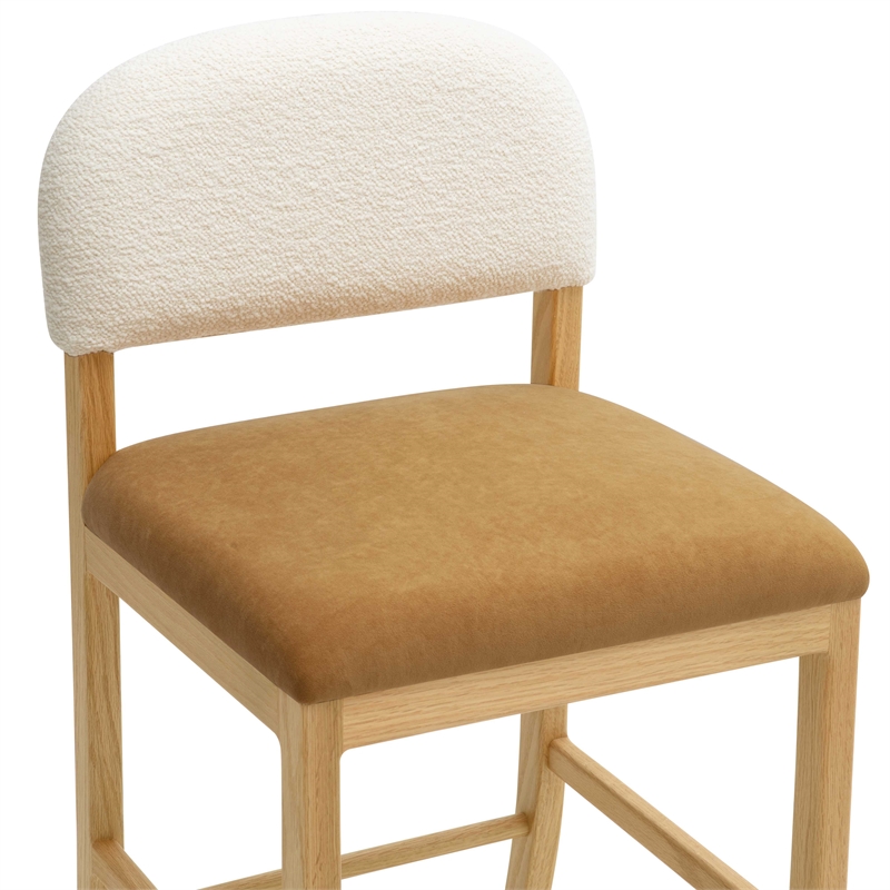 Pemberly Row Transitional Cognac Performance Velvet Counter Stool