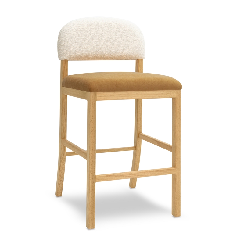 Pemberly Row Transitional Cognac Performance Velvet Counter Stool