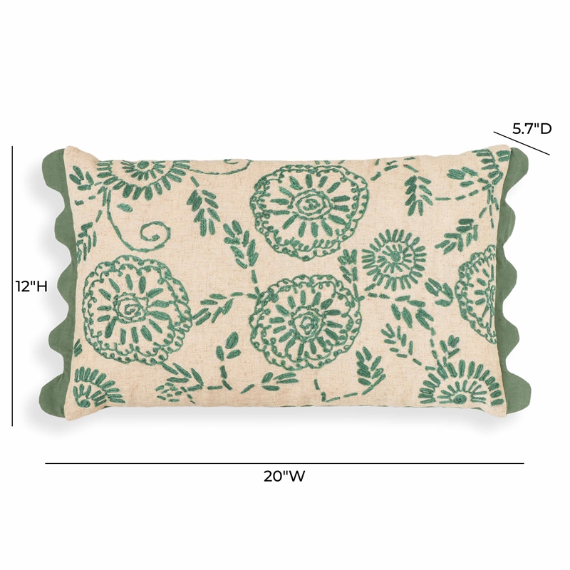 Pemberly Row Aqua Embroidered Cotton Flex 20