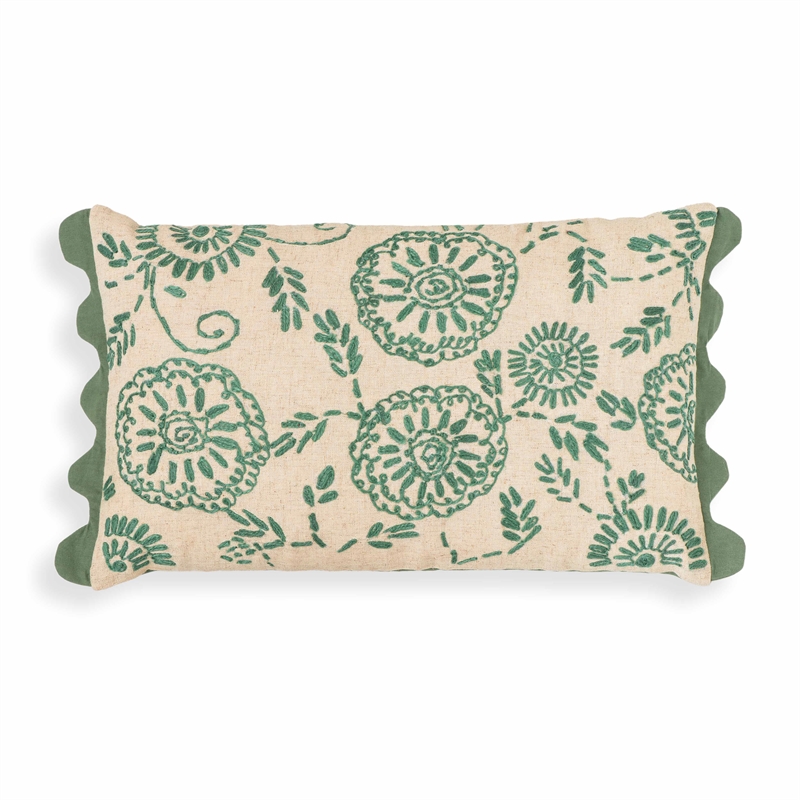 Pemberly Row Aqua Embroidered Cotton Flex 20