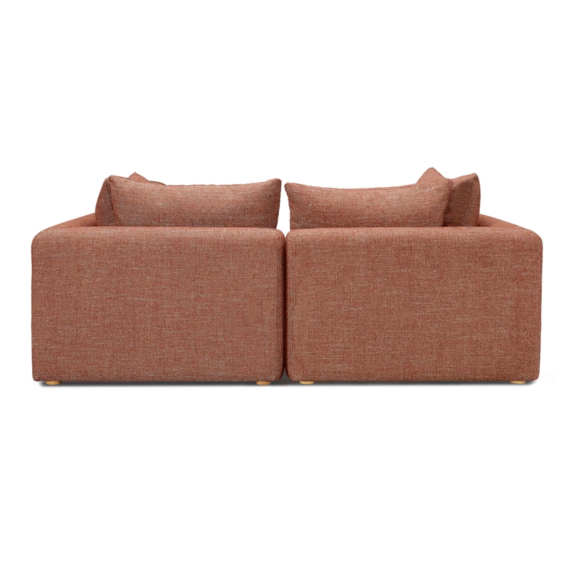 Pemberly Row Contemporary Sedona Red Textured Fabric Modular Loveseat