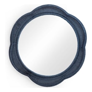 Pemberly Row Contemporary Blue Wall Mirror - 26.6&quotW x 1.9&quotD x 26.6&quotH