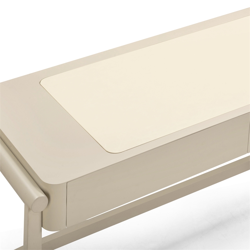Pemberly Row Contemporary Taupe 2 Drawer Desk - 52