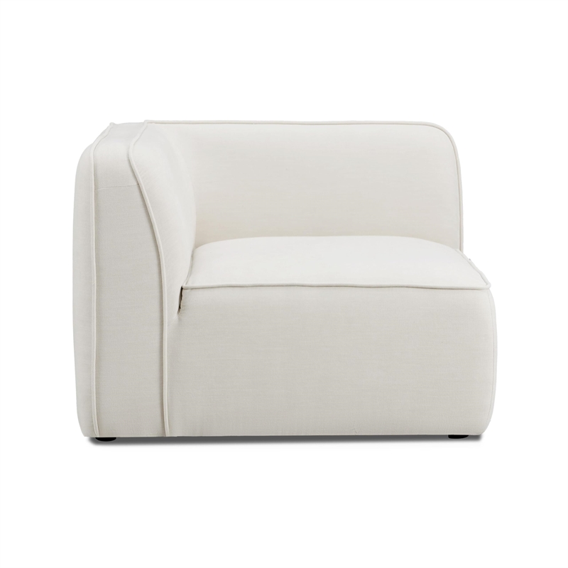 Pemberly Row Contemporary Sand Upcycled Linen Corner Chair - 39
