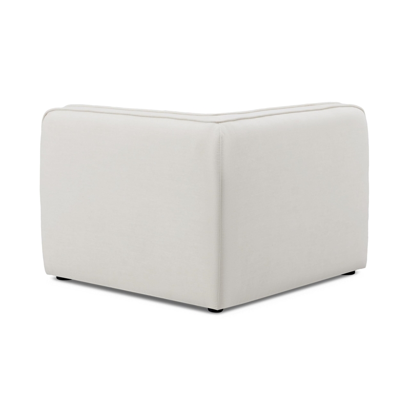 Pemberly Row Contemporary Sand Upcycled Linen Corner Chair - 39
