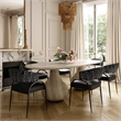 Pemberly Row Contemporary Black Vegan Leather 2-Tone Dining Chair