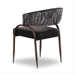 Pemberly Row Contemporary Black Vegan Leather 2-Tone Dining Chair