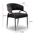 Pemberly Row Contemporary Black Vegan Leather 2-Tone Dining Chair