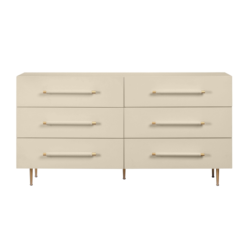 Pemberly Row Handmade Modern / Contemporary Taupe 6-Drawer Dresser