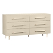 Pemberly Row Handmade Modern / Contemporary Taupe 6-Drawer Dresser