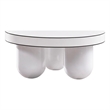 Pemberly Row Handmade Transitional White Glossy Coffee Table