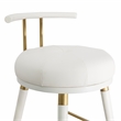 Pemberly Row Transitional White Finish Vegan Leather Counter Stool