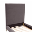Pemberly Row Handmade Contemporary Gray Textured Velvet Bed in Twin