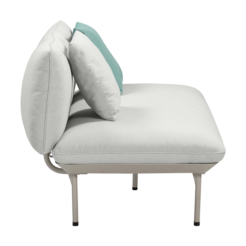 Pemberly Row Handmade Transitional Light Gray Outdoor Loveseat