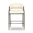 Pemberly Row Contemporary Cream Vegan Leather 2-Tone Counter Stool