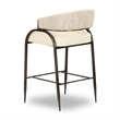 Pemberly Row Contemporary Cream Vegan Leather 2-Tone Counter Stool