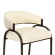 Pemberly Row Contemporary Cream Vegan Leather 2-Tone Counter Stool