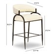 Pemberly Row Contemporary Cream Vegan Leather 2-Tone Counter Stool