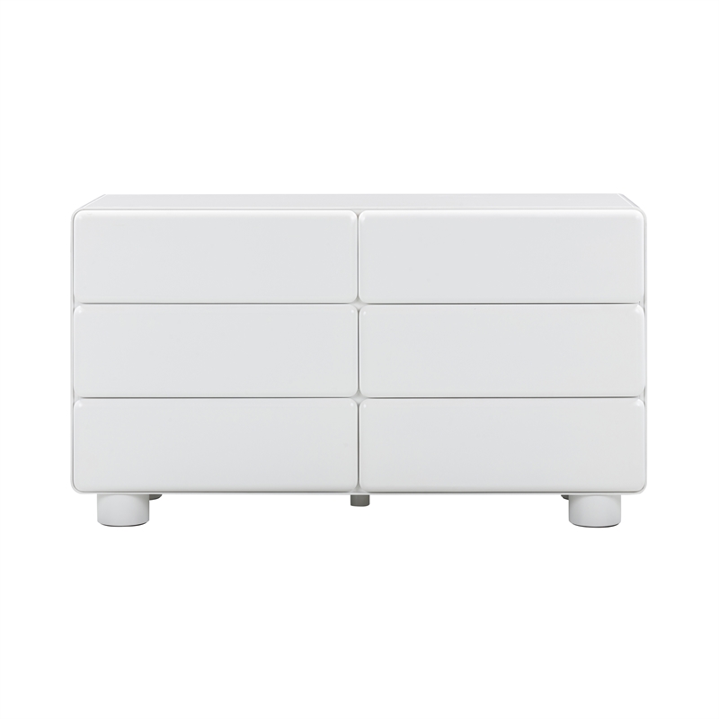 Pemberly Row Modern / Contemporary White Finish 6-Drawer Dresser