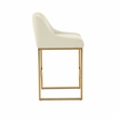 Pemberly Row Transitional Cream Pleated Velvet Counter Stool