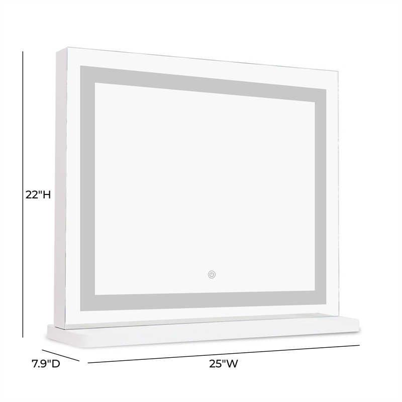 Pemberly Row Contemporary LED Panel Vanity Mirror - 25