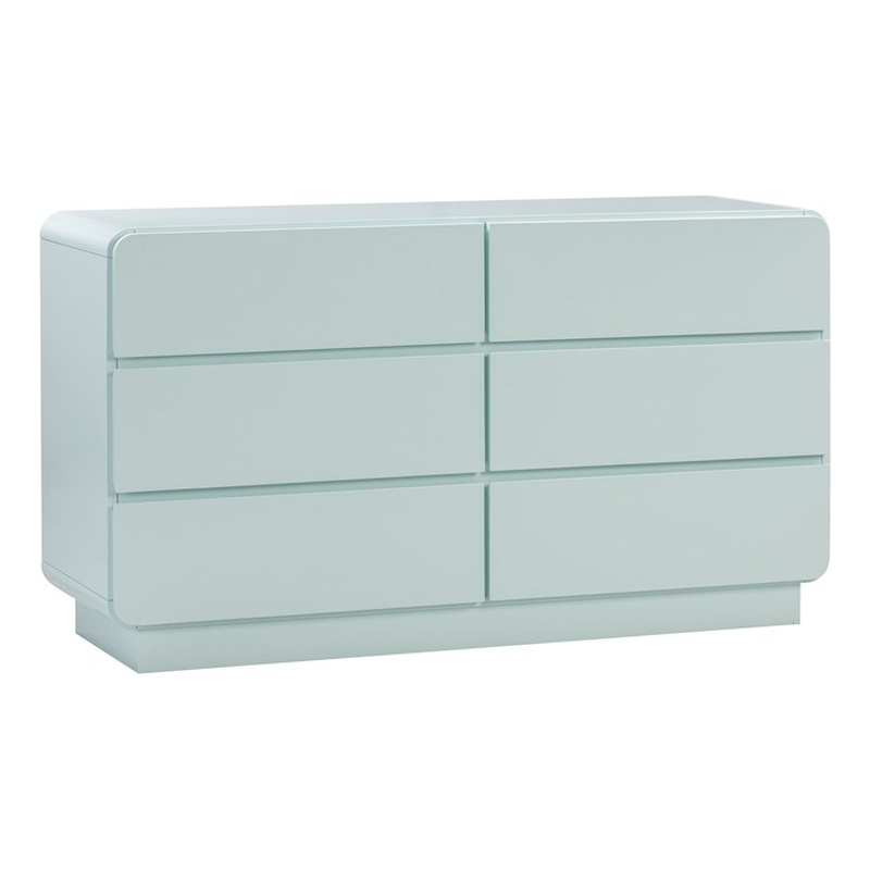 Pemberly Row Handmade Transitional Blue 6-Drawer Wooden Dresser