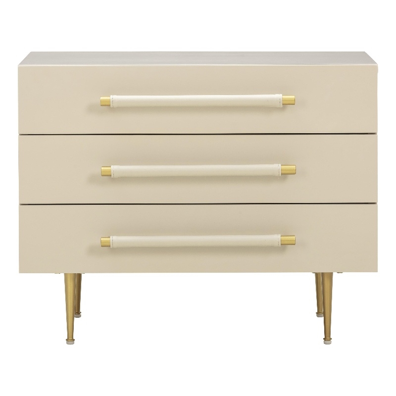 Pemberly Row Contemporary Taupe 3-Drawer Nightstand - 28