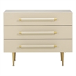 Pemberly Row Contemporary Taupe 3-Drawer Nightstand - 28