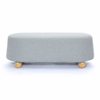 Pemberly Row Contemporary Stone Grey Loose Mohair Large Ottoman