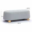 Pemberly Row Contemporary Stone Grey Loose Mohair Large Ottoman