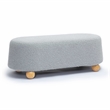 Pemberly Row Contemporary Stone Grey Loose Mohair Large Ottoman