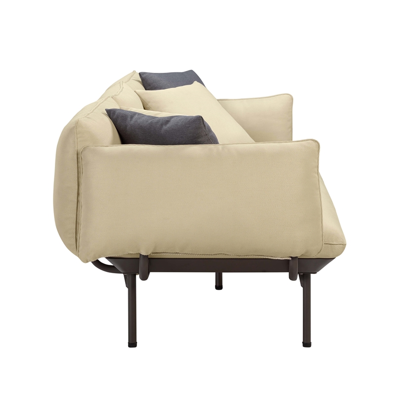 Pemberly Row Handmade Modern Transitional Beige Outdoor Sofa