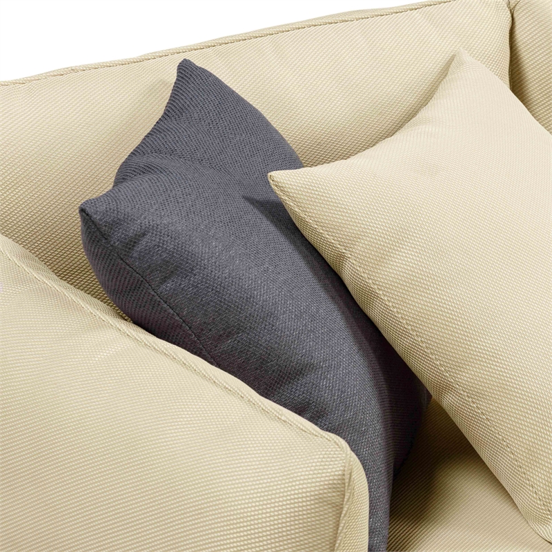 Pemberly Row Handmade Modern Transitional Beige Outdoor Sofa