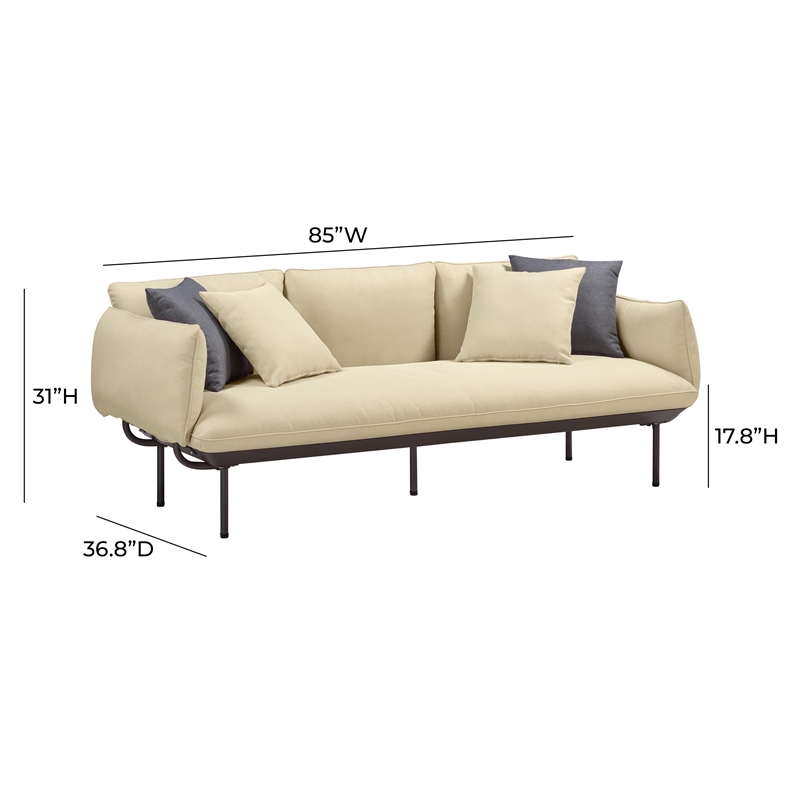 Pemberly Row Handmade Modern Transitional Beige Outdoor Sofa