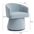 Pemberly Row Faded Blue Upcycled Chenille Rolling Desk Chair