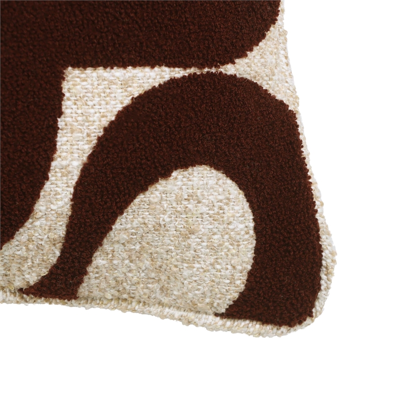 Pemberly Row Contemporary Chocolate Brown Boucle Accent Cushion