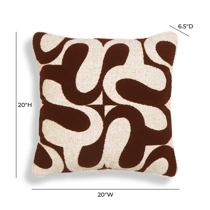 Pemberly Row Contemporary Chocolate Brown Boucle Accent Cushion